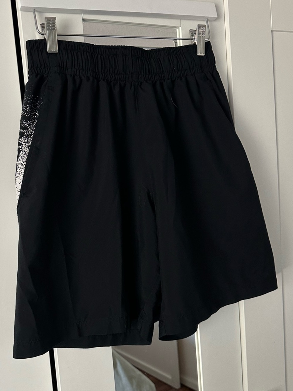Under Armour Black Athletic Elastic-Waist Shorts with Side Print